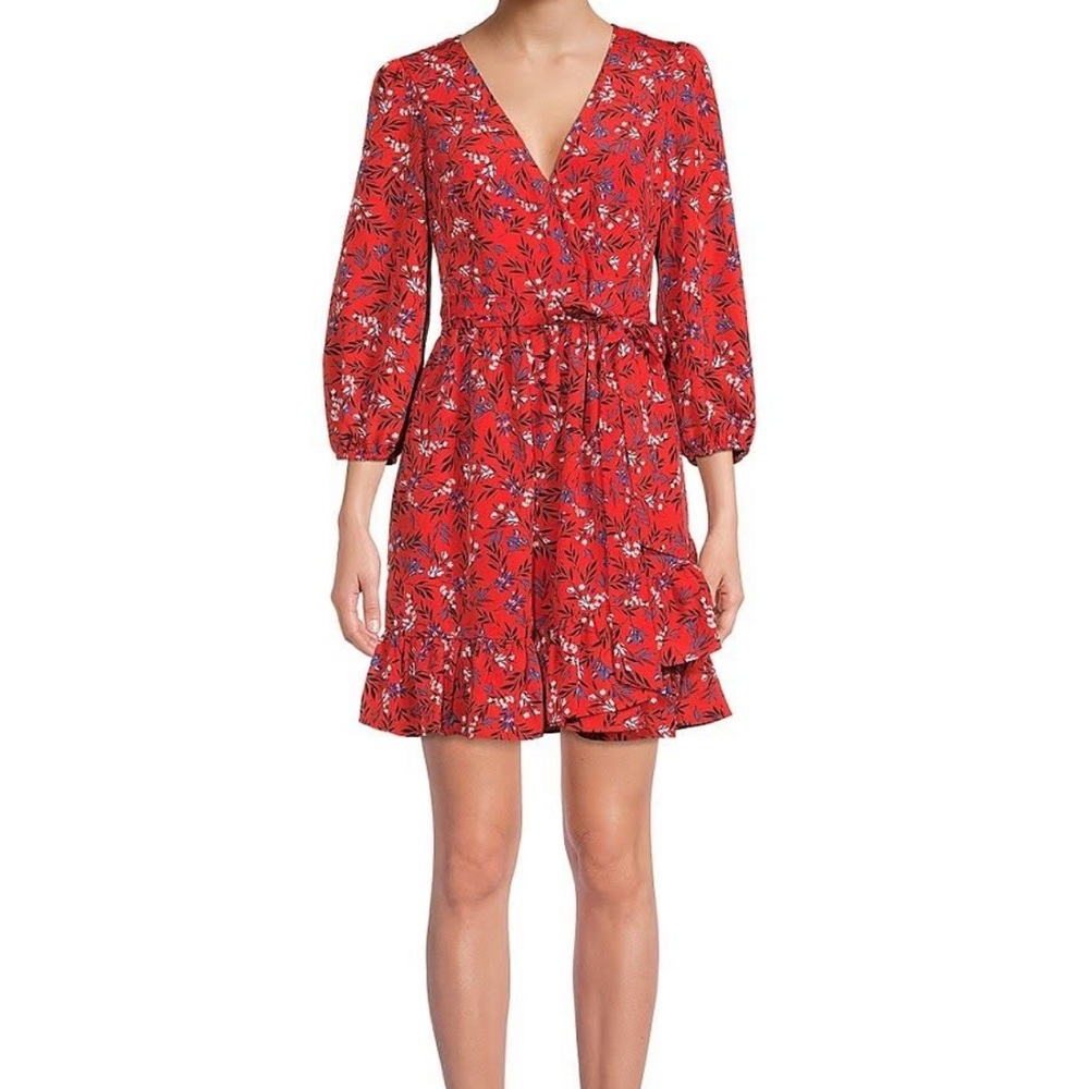 Eliza J Floral Print Belted Dress NWT